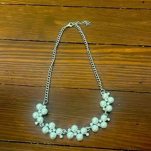 Pearl and cubic zirconia necklace-pearls are not real
